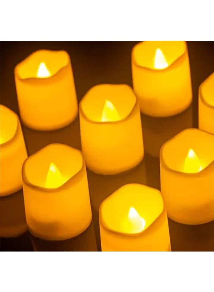 طقم 12 شمعة LED متوهجة بتصميم متموج لرمضان—آمنة وأنيقة، مثالية لإضفاء أجواء رمضانية دافئة - Image 2